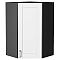 Шкаф верхний угловой Лофт White Silk/Graphite 920*600*600
