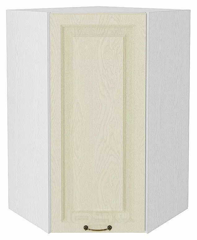 Шкаф верхний угловой Ницца Дуб крем/Белый 920*600*600