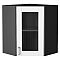 Шкаф верхний угловой остекленный Лофт White Silk/Graphite 716*600*600 Шкаф верхний угловой остекленный Лофт White Silk/Graphite 716*600*600