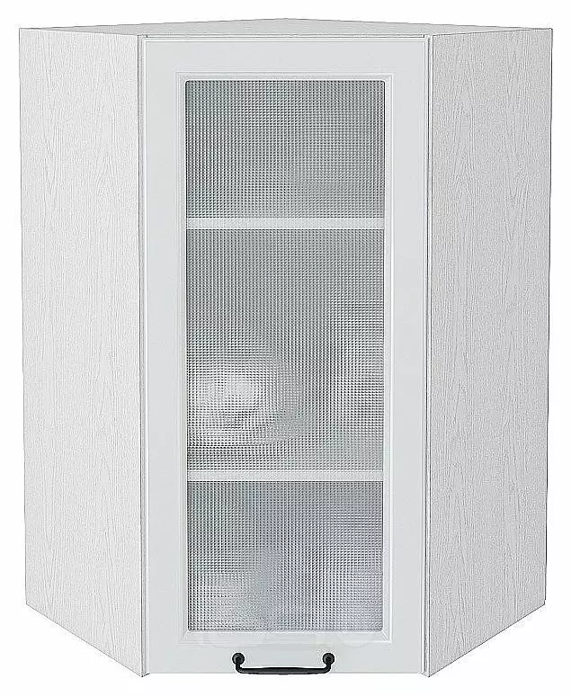 Шкаф верхний угловой остекленный Ницца Blanco/Белый 920*600*600