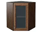 Шкаф верхний угловой остекленный Шале Brown Dreamline