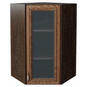Шкаф верхний угловой остекленный Шале Brown Dreamline