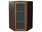 Шкаф верхний угловой остекленный Шале Brown Dreamline