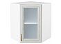 Шкаф верхний угловой остекленный Шале White Dreamline Белый 716*600*600