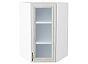 Шкаф верхний угловой остекленный Шале White Dreamline Белый 920*600*600