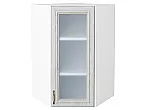 Шкаф верхний угловой остекленный Шале White Dreamline Белый 920*600*600