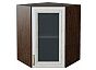 Шкаф верхний угловой остекленный Шале White Dreamline Венге 716*600*600