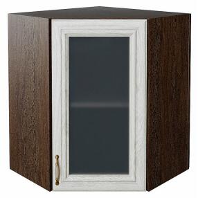 Шкаф верхний угловой остекленный Шале White Dreamline Венге 716*600*600