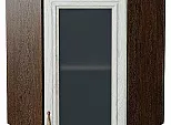 Шкаф верхний угловой остекленный Шале White Dreamline Венге 716*600*600