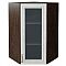 Шкаф верхний угловой остекленный Шале White Dreamline Венге 920*600*600