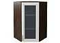 Шкаф верхний угловой остекленный Шале White Dreamline Венге 920*600*600