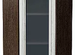 Шкаф верхний угловой остекленный Шале White Dreamline Венге 920*600*600