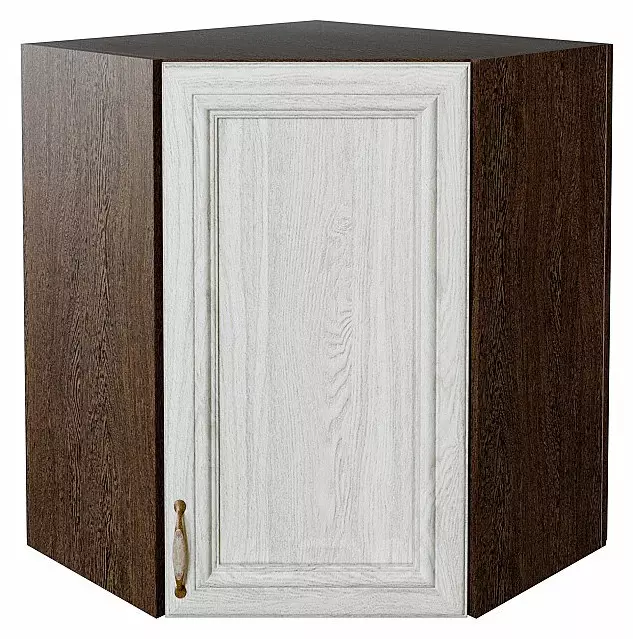 Шкаф верхний угловой Шале White Dreamline Венге 716*600*600