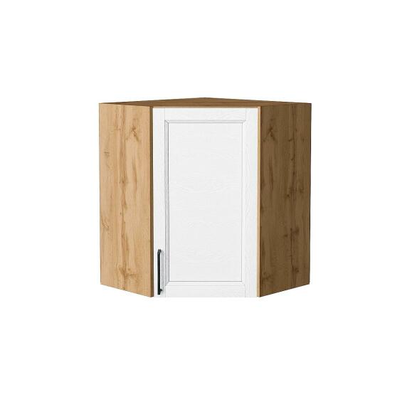 Шкаф верхний угловой Сканди White Silkwood/Дуб Вотан 716*600*600