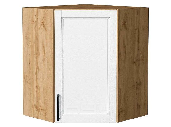 Шкаф верхний угловой Сканди White Silkwood/Дуб Вотан 716*600*600