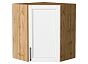 Шкаф верхний угловой Сканди White Silkwood/Дуб Вотан 716*600*600