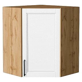Шкаф верхний угловой Сканди White Silkwood/Дуб Вотан 716*600*600