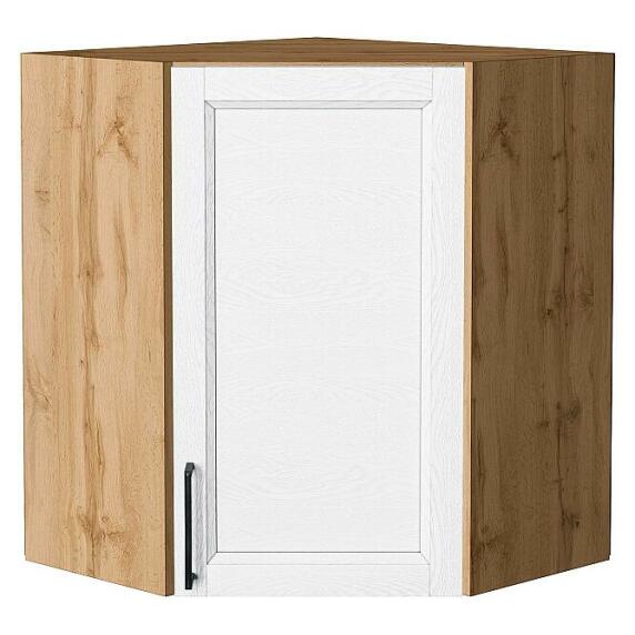 Шкаф верхний угловой Сканди White Silkwood/Дуб Вотан 716*600*600