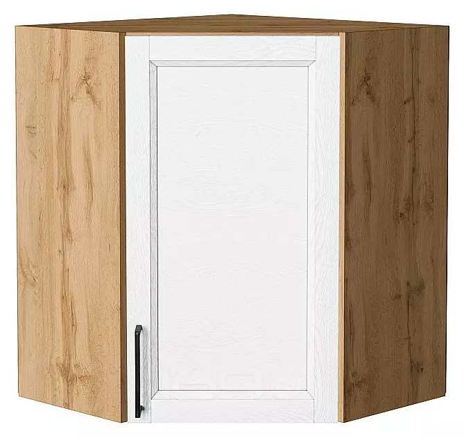 Шкаф верхний угловой Сканди White Silkwood/Дуб Вотан 716*600*600