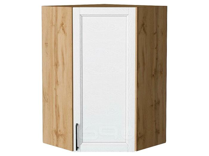 Шкаф верхний угловой Сканди White Silkwood/Дуб Вотан 920*600*600