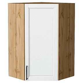 Шкаф верхний угловой Сканди White Silkwood/Дуб Вотан 920*600*600