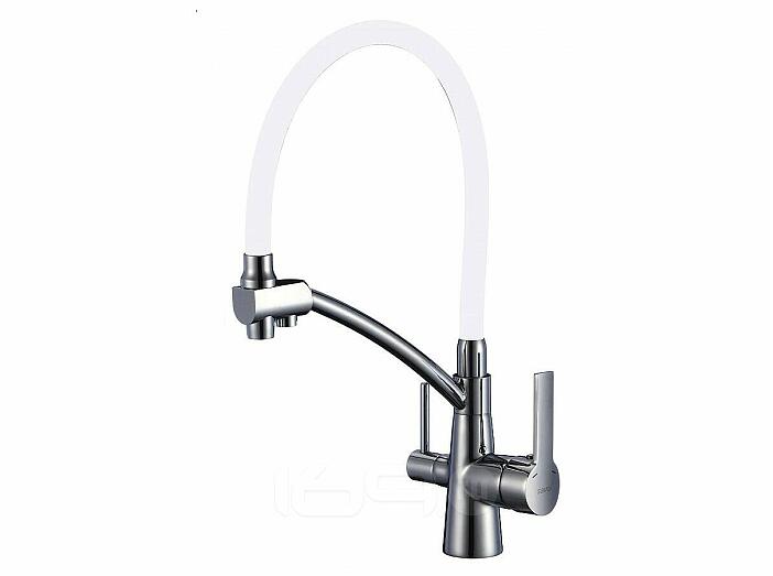 Смеситель для кухни 440/221 2Р Белый сатин