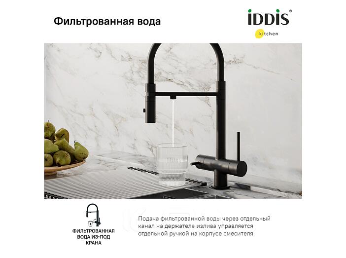 Смеситель для кухни с фильтром и гибким изливом, черный матовый, Ace, IDDIS, ACEBLFFi05 Смеситель для кухни с фильтром и гибким изливом, черный матовый, Ace, IDDIS, ACEBLFFi05