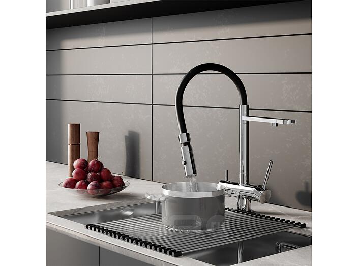 Смеситель для кухни с фильтром и гибким изливом, хром, Ace, IDDIS, ACESBFFi05