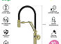 Смеситель для кухни с гибким изливом, матовое золото, Grange, IDDIS, GRAMGFLi05