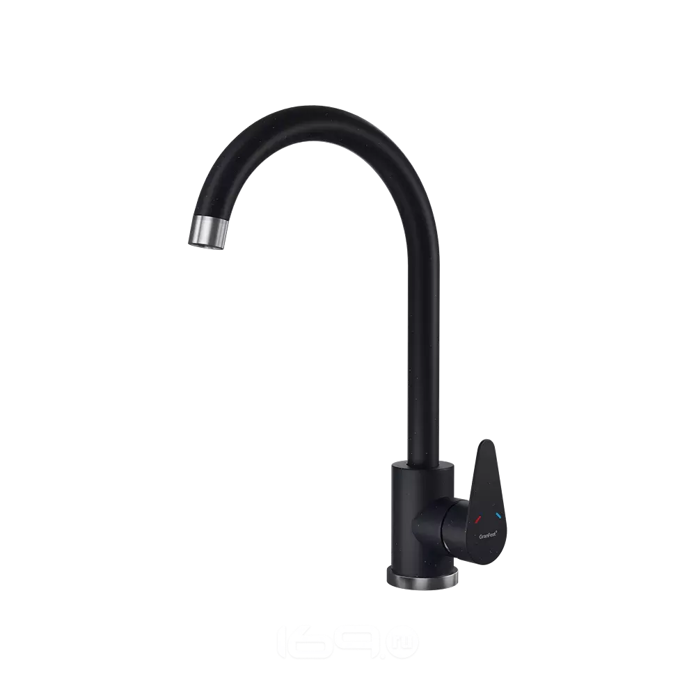 Смеситель для кухни U-обр. GranFest QUARZ Z-5412 (черный)