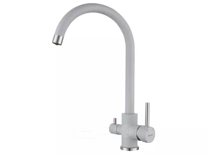 Смеситель для кухни U-обр. с краном питьевой воды GranFest QUARZ Z-5420 (серый)