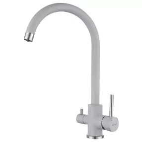 Смеситель для кухни U-обр. с краном питьевой воды GranFest QUARZ Z-5420 (серый)