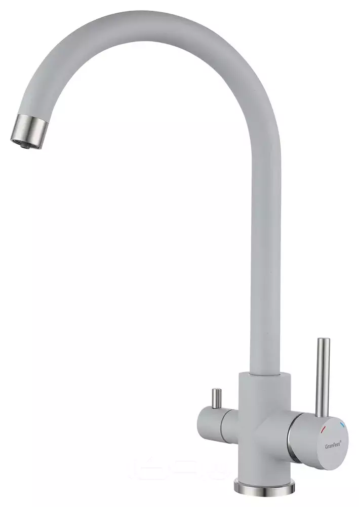 Смеситель для кухни U-обр. с краном питьевой воды GranFest QUARZ Z-5420 (серый)
