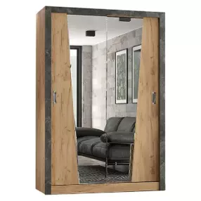 Шкаф-купе 1500x616x2200 Соренто Дуб Крафт зеркало, ЛДСП