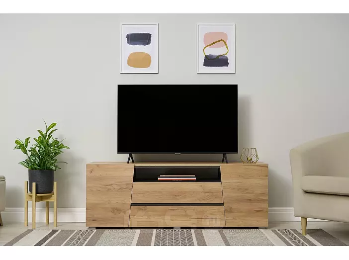 Соренто Тумба ТВ (Дуб крафт/Бетон темный)