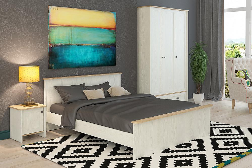 

Спальня Тифани-01 Дуб небраска/ Белая сосна