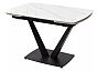Стол ALATRI 120 MATT WHITE MARBLE SOLID CERAMIC / BLACK