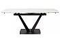 Стол ALATRI 120 MATT WHITE MARBLE SOLID CERAMIC / BLACK