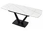 Стол ALATRI 120 MATT WHITE MARBLE SOLID CERAMIC / BLACK