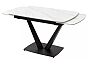 Стол ALATRI 120 MATT WHITE MARBLE SOLID CERAMIC / BLACK