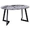 Стол Алингсос черная шагрень/мрамор серый
