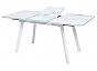 Стол ARUBA 120 GREY-WHITE/ WHITE глазурованное стекло