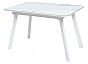 Стол ARUBA 120 GREY-WHITE/ WHITE глазурованное стекло