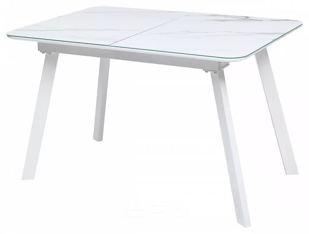 Стол ARUBA 120 GREY-WHITE/ WHITE глазурованное стекло