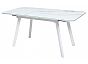 Стол ARUBA 120 GREY-WHITE/ WHITE глазурованное стекло