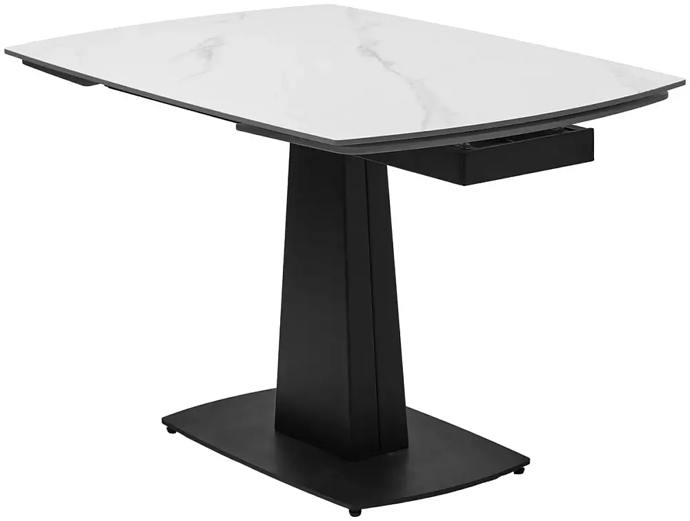 

Стол BALDE 140 MATT WHITE MARBLE SOLID CERAMIC / BLACK, Белый;черный