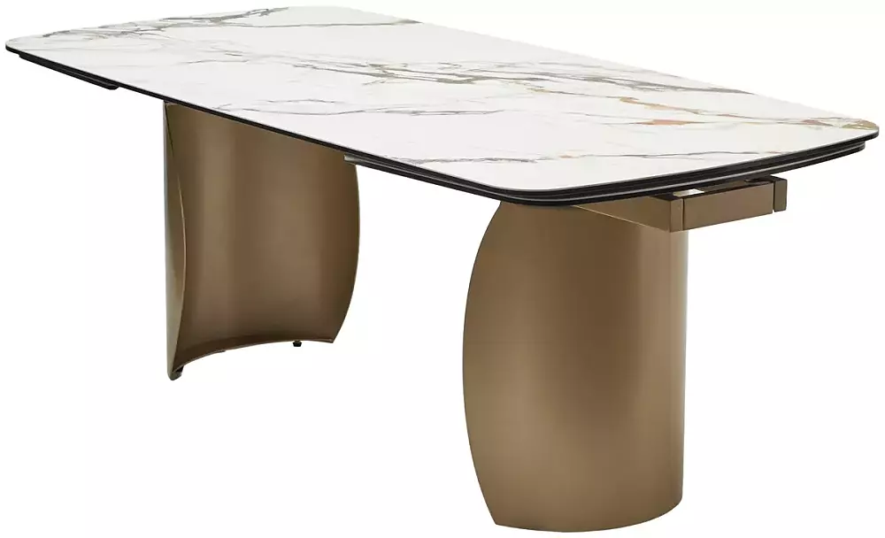 Стол BRONTE 200 раскладной KL-188 Контрастный мрамор матовый итальянская керамика Шампань DISAUR 139850₽