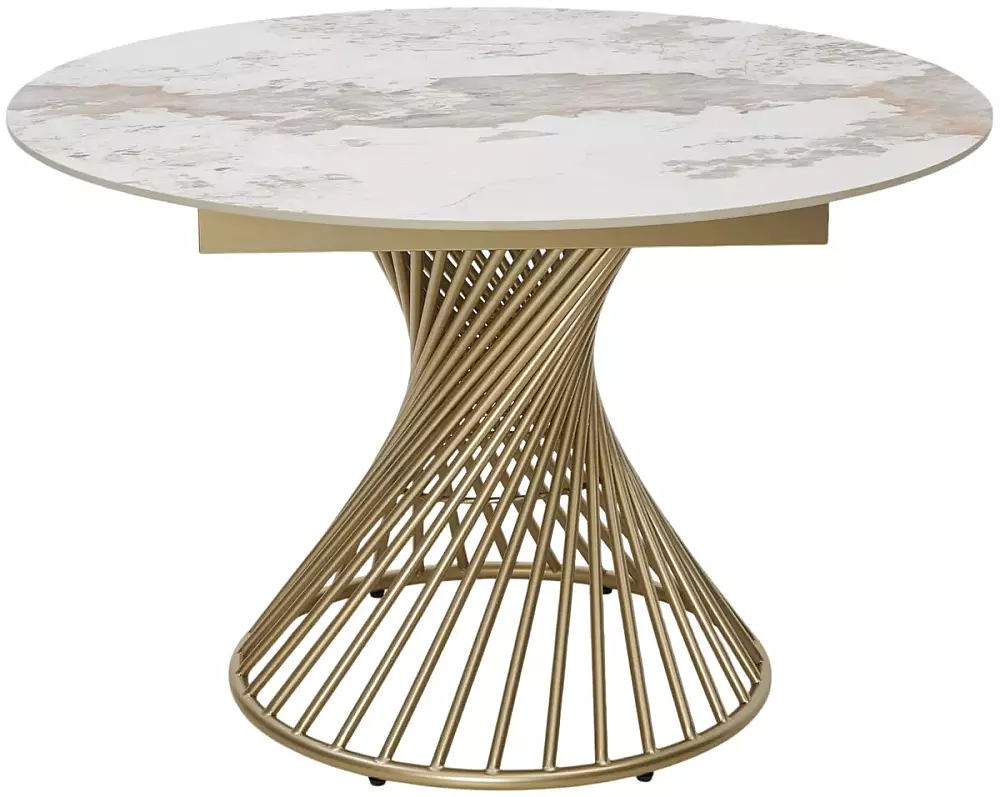 Стол BUENO 120 GLOSS LUXURY PANDORA SOLID CERAMIC шампань DISAUR 117200₽