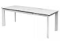 Стол CREMONA 140 HIGH GLOSS STATUARIO Белый мрамор глянцевый, керамика/ белый каркас, ®DISAUR