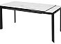 Стол CREMONA 140 HIGH GLOSS STATUARIO Белый мрамор глянцевый, керамика/ черный